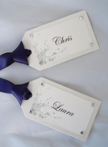 Clarence Place Tags in Purple and Ivory